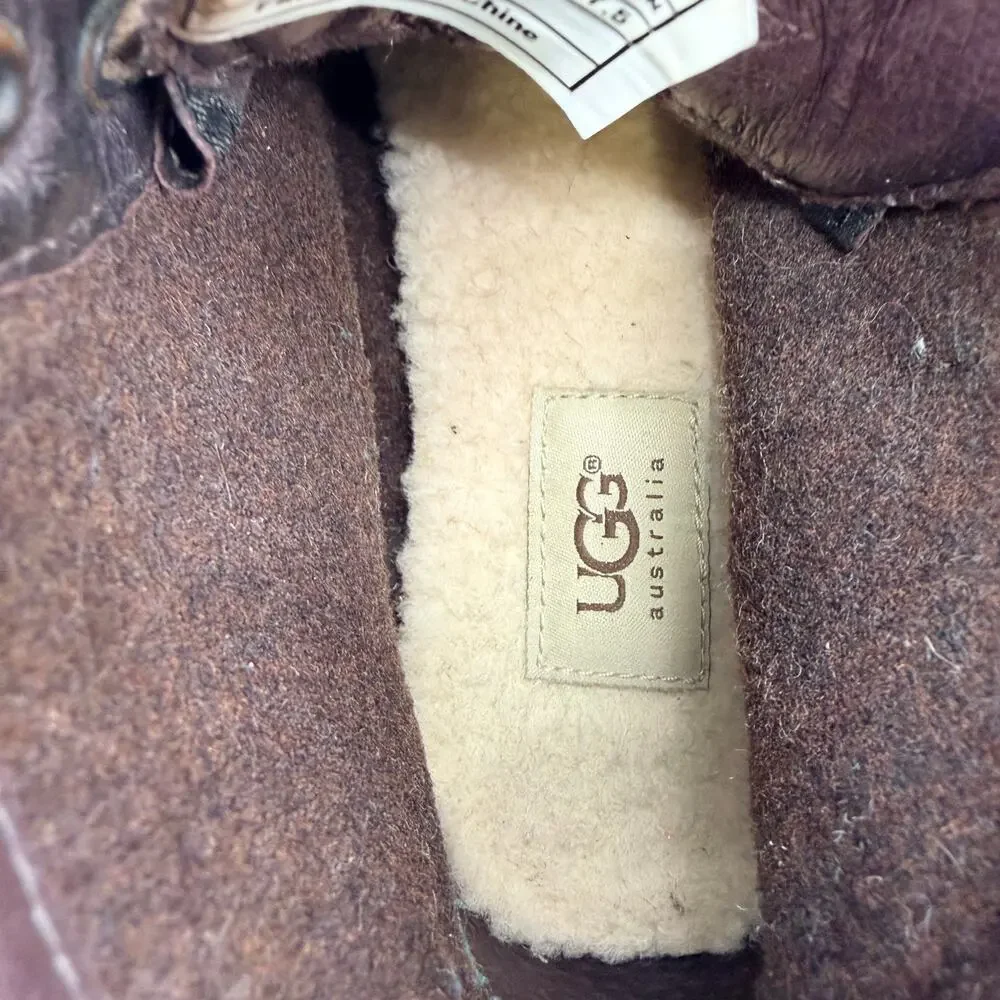 UGG Merrick Rugged Waterproof Brown Leather Mens Lace Up Boot 9.5